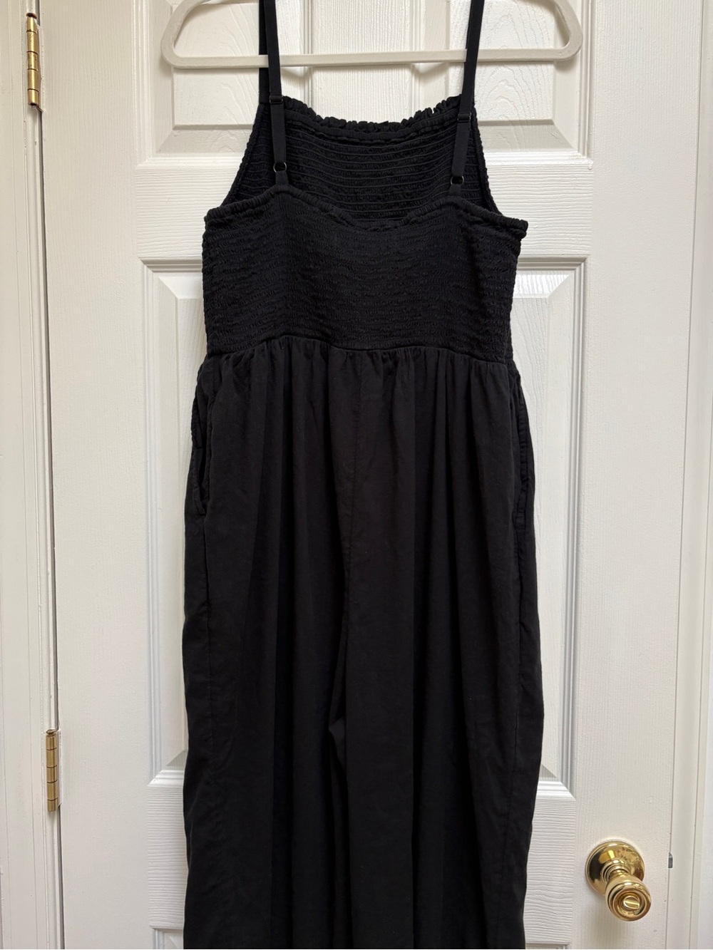 Old Navy Black Smocked Jumpsuit with Adjustable Straps - Picture 3 of 9
